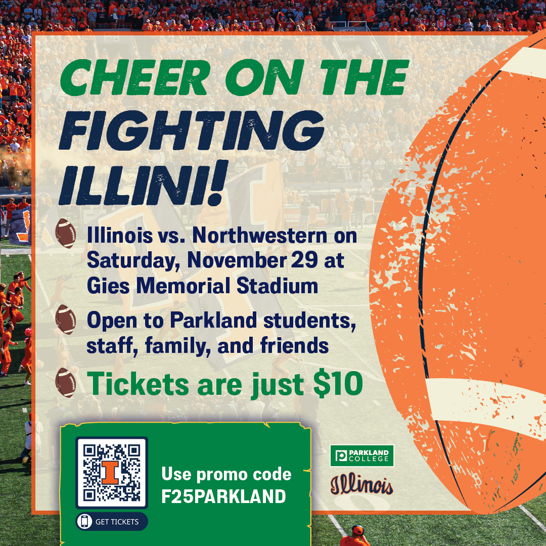 Cheer on the fighting Illini! Illinois vs. Northwestern on Saturday, November 29. Tickets are $10!