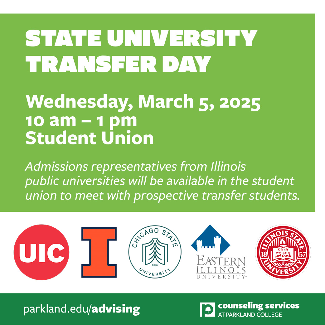 State University Transfer Day March 5, 10–1, Student Union 