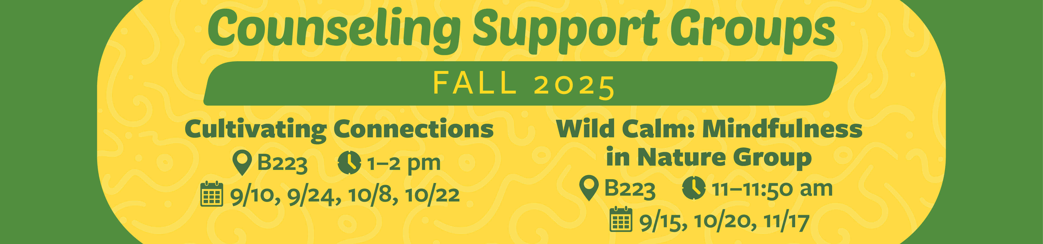 Counseling Support Groups Fall 2025