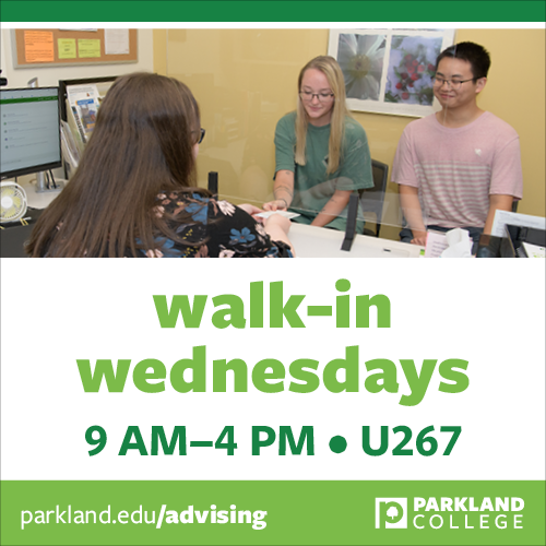 Academic Advising Walk-in Wednesdays 9 - 4 in U267